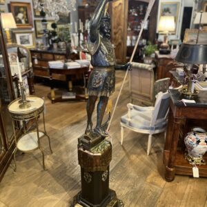 Circa 1850 Venetian Gondolier with Torcher / Gilt Polychromed Wood