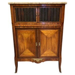 Louis XVI Style Writing Desk / Faux Books Detail / Pull-out Writing Surface