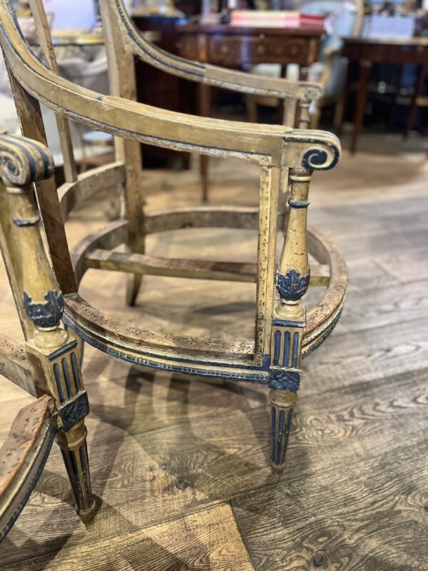 18th Century Pair Directoire Bergeres Detached Columns - Image 6