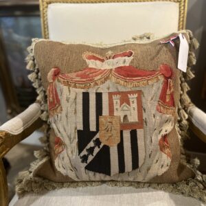 Aubusson Pillow Crest Red Crown