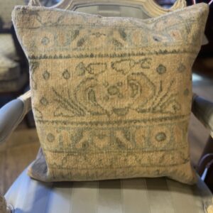 Pair Antique Turkish Rug Fragment Pillows