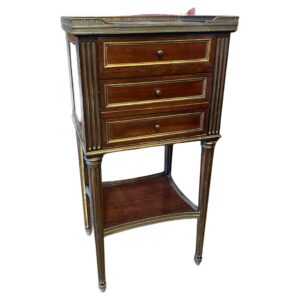Antique Directoire Style Night Stand With Marble Lining