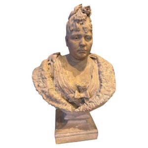 19th Century French Terracotta Bust of a Lady. Beautiful piece purchased in France