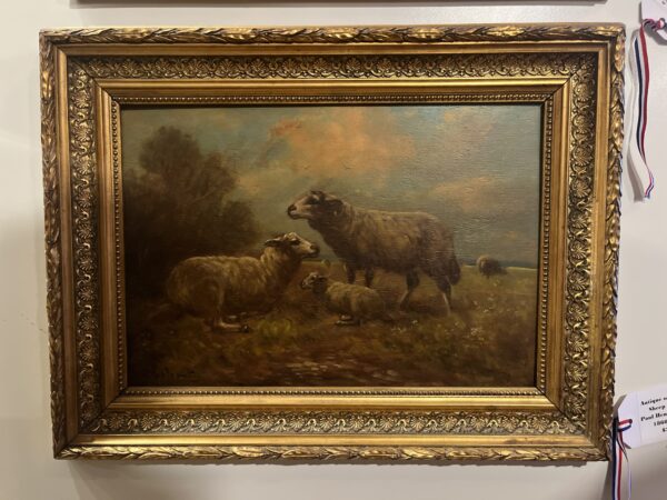Antique Oil Painting Sheep & Lamb By Paul Henry Schouten - Image 2