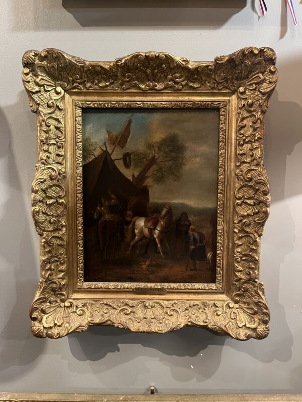 18th Century Dutch Painting Depicting Cavaliers on Horseback Anthonie Palamedes - Image 2