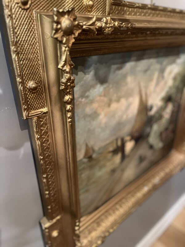 19th Century Oil French Riviera Attributed to Fausto Zonaro - Image 7