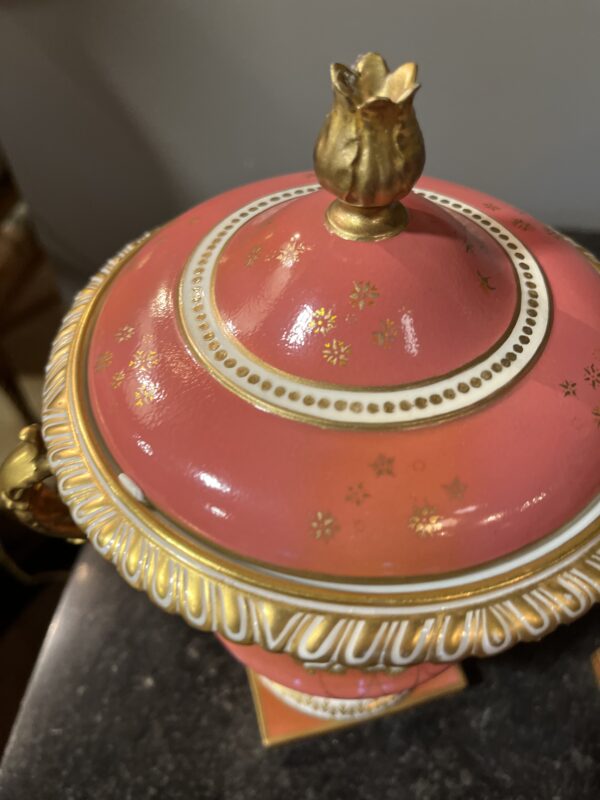 20th Century (early) Pair English Royal Crown Derby Covered Urns - Image 4