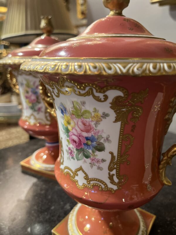 20th Century (early) Pair English Royal Crown Derby Covered Urns - Image 5