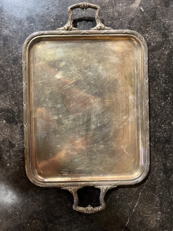 Circa 1900 Louis XV Style Silver Plate Tray - Image 2