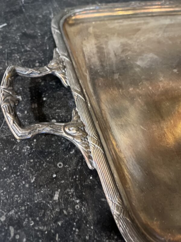 Circa 1900 Louis XV Style Silver Plate Tray - Image 4