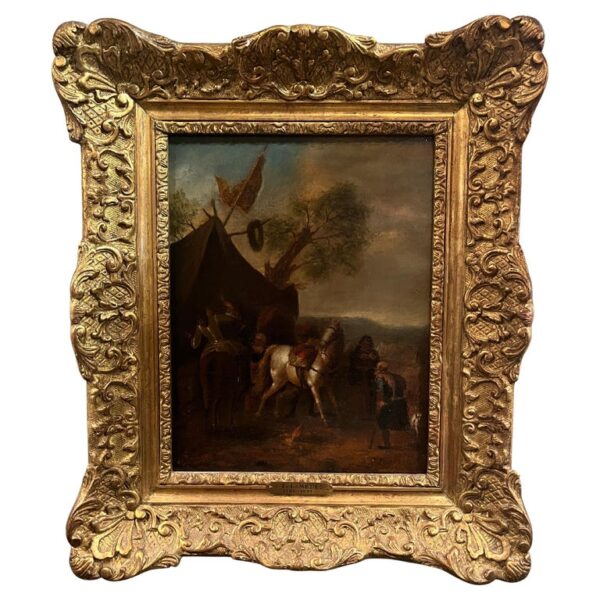 18th Century Dutch Painting Depicting Cavaliers on Horseback Anthonie Palamedes