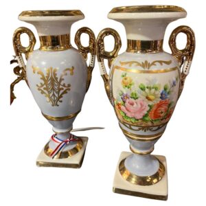 19th Century French Pair Napolean III Paris Porcelain Vases