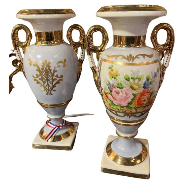 19th Century French Pair Napolean III Paris Porcelain Vases