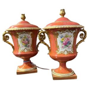 20th Century (early) Pair English Royal Crown Derby Covered Urns