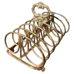Circa 1820 Georgian Old English Sheffield Silver Plate Crested Toast Rack