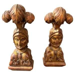 19th Gilt Wood Carved Conquistadors