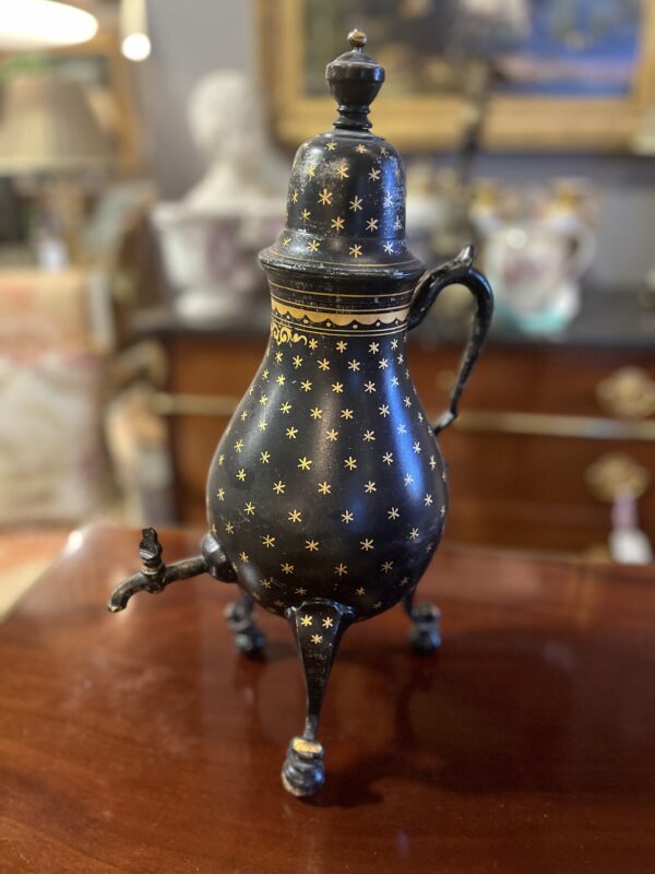 Vintage Dutch Black & Gold Tole Tea or Coffee Urn - Image 2