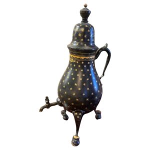 Vintage Dutch Black & Gold Tole Tea or Coffee Urn
